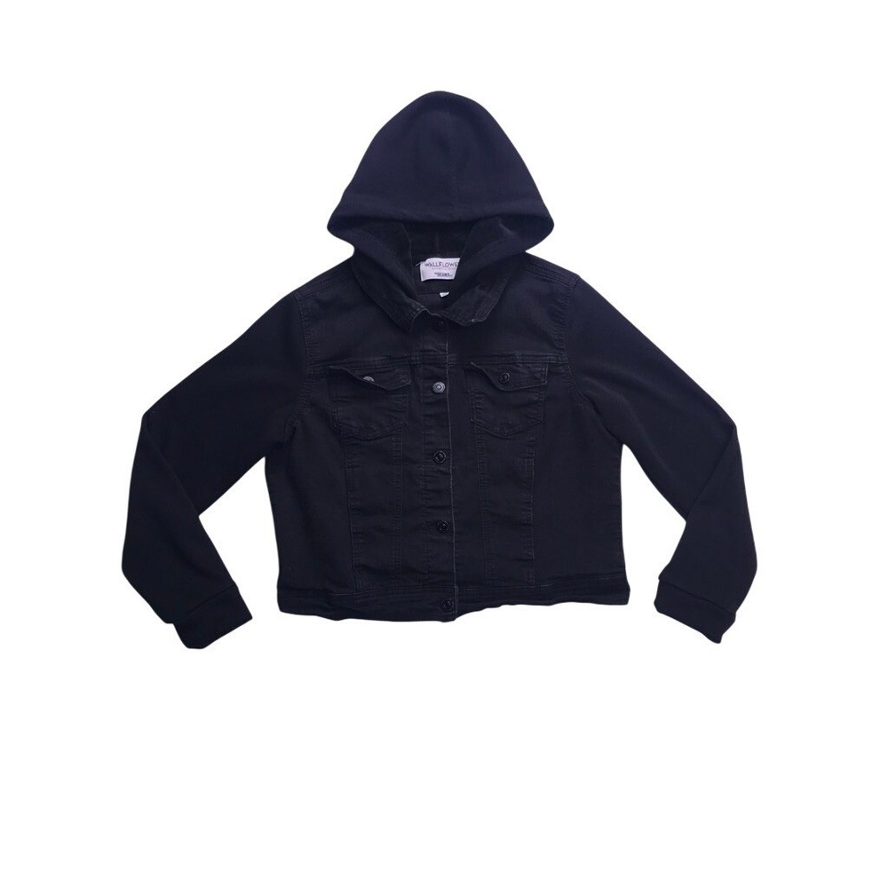 Wallflower Denim Jacket Hooded Youth XL Black‎ Mixed Media Dreamer Fit